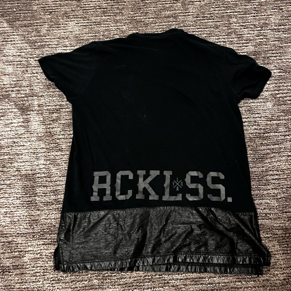 Black and pleather  tee shirt - Picture 5 of 6
